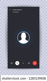 Call screen template. Mobile template, mockup. UI,UX,Kit interface. Call screen smartphone. Vector illustration eps10