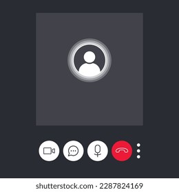 Call screen template. UI, UX, Kit interface. Call screen smartphone