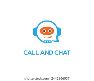 Call service abstract circle logo design vector template illustration.