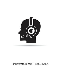 call service center headphone icon vector on white background