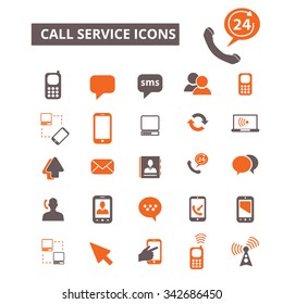 call service, communication, connection, technology, mobile  icons, signs vector concept set for infographics, mobile, website, application
