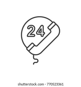 Call service, hot line, 24 hours line icon.