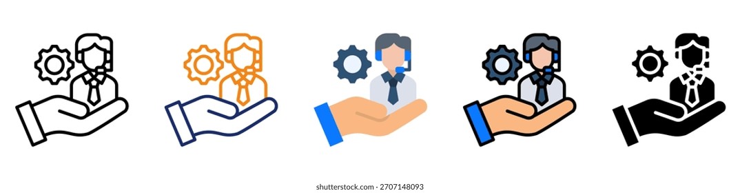 Icono de servicio de llamadas Ilustración vectorial de estilo múltiple