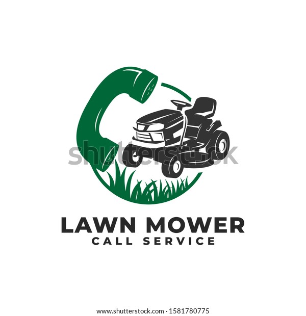 Call\
Service Lawn Mower Logo Vector Icon\
Illustration