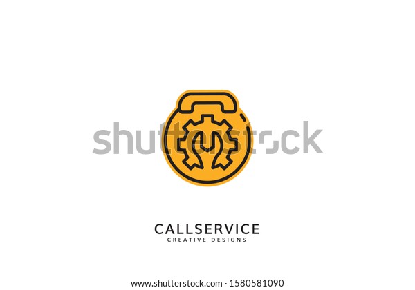 call\
service logo, general service symbol. line art\
logo