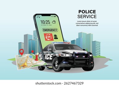 modelo de vetor de design de arte de ícone de carro de polícia