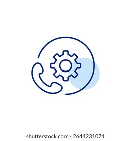 Anrufeinstellungen, Kommunikationskonfiguration, Steuerung des Telefonsystems, Anrufverwaltungstools, Einrichtung der Sprachverbindung, technischer Support. Pixel perfekt, bearbeitbares Strichvektorsymbol