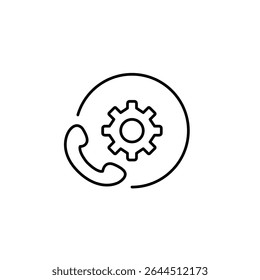 Anrufeinstellungen, Kommunikationskonfiguration, Steuerung des Telefonsystems, Anrufverwaltungstools, Einrichtung der Sprachverbindung, technischer Support. Pixel perfekt, bearbeitbares Strichvektorsymbol