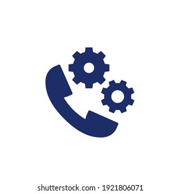 call settings icon with gears