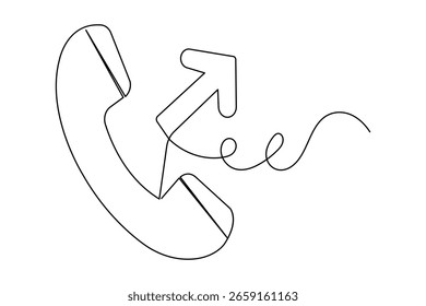 Sinal de chamada contínuo um desenho de linha simples esboço minimalista vetor ilustração