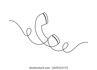 Sinal de chamada contínuo um desenho de linha simples esboço minimalista vetor ilustração