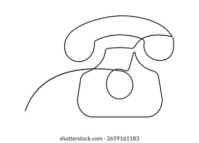 Call sign continuous one line drawing simple outline minimalist vector illustration