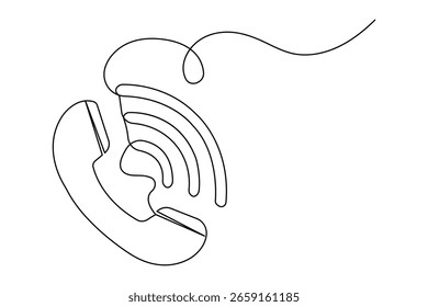 Rufzeichen durchgehende einzeilige Zeichnung einfache Kontur minimale Vektorgrafik