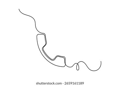 Sinal de chamada contínuo um desenho de linha simples esboço minimalista vetor ilustração