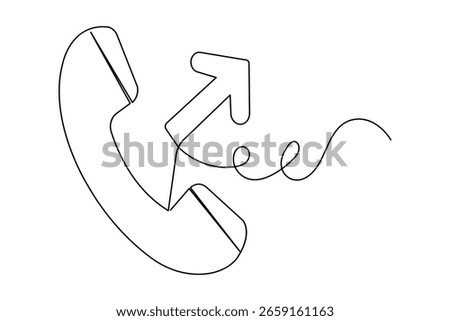 Call sign continuous one line drawing simple outline minimalist vector illustration