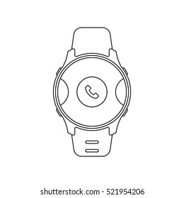 Call. Smart Watch. Vector icon. Circuit