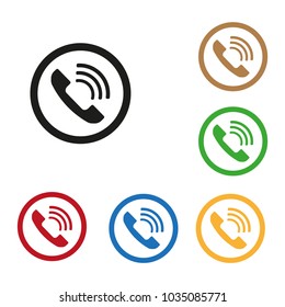 Call speech bubble signs, color set.