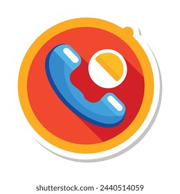 Call sticker flat vector illustration