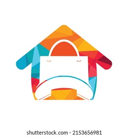 Call store vector logo design template. Shopping bag with handset icon design.	