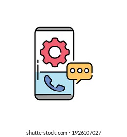 Call support color line icon. Pictogram for web page, mobile app, promo. UI UX GUI design element. Editable stroke.