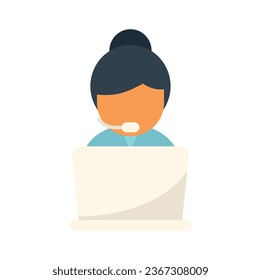 Call support icon flat vector. Office service. Work online isolated