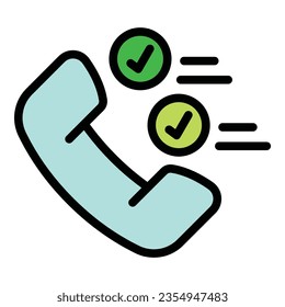 Call support icon outline vector. Social review. Online help color flat