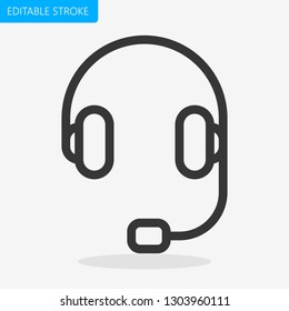 Call Support Line Icon Editable Stroke Pixel Perfect Vector