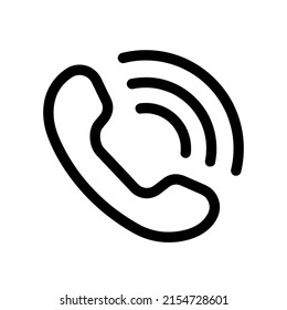 call support team icon, dial phone number sign, contact us, call operator black outline icon vector illustration