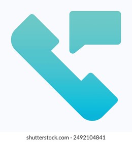 Call Support, Telephone, Phone Call Vector Icon, Isolated Gradient Vector Icon.