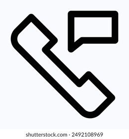 Call Support, Telephone, Phone Call Vector Icon, Lineal Isolated Vector Icon.
