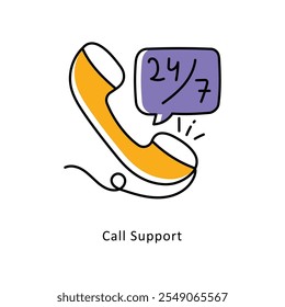 Call Support Vector Filled Outline icons style illustration. EPS 10 File
