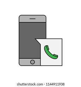 Call symbol on a smartphone icon, vector illustration design. Communication collection.