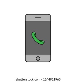 Call symbol on a smartphone icon, vector illustration design. Communication collection.