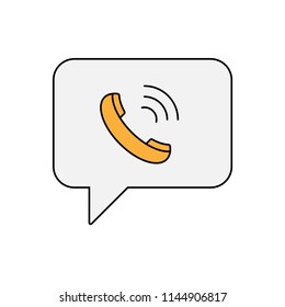 Call symbol in a speech bubble icon, vector illustration design. Communication collection.