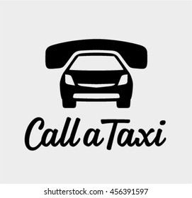 Call a taxi, order a car by phone icon