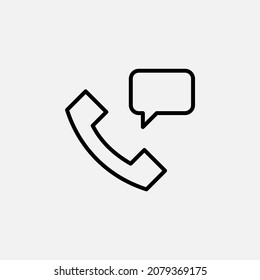Anruf, Telefon, Nachrichtenzeilensymbol, Vektorgrafik, Illustration, Logo-Vorlage. Geeignet für viele Zwecke.