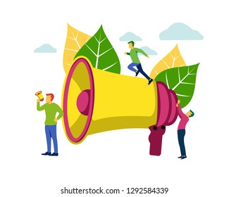 call through the horn.Vector illustration.flat style.online alerting -Vector