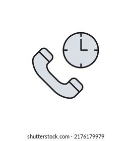 Icono de hora de llamada. Ilustración vectorial de color de alta calidad.