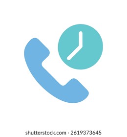A call time icon representing telecommunication duration.