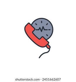 call time icon. vector.Editable stroke.linear style sign for use web design,logo.Symbol illustration.