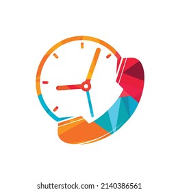 Call time vector logo design template. Support and service logo concept.	