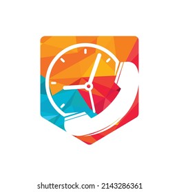Call time vector logo design template. Support and service logo concept.	