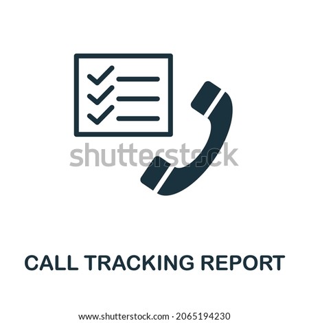 Call Tracking Report icon. Monochrome sign from production management collection. Creative Call Tracking Report icon illustration for web design, infographics and more