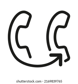 Call Transfer Line Icon Vector. Phone Icon Symbol.