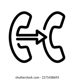 Call Transfer Line Icon Vector. Phone Icon Symbol.