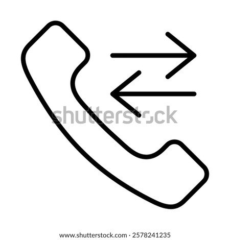 Call Transfer Vector Line Icon Design
