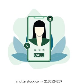 Call ui flat concept illustration 