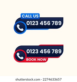 call us book now button vector for website header