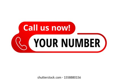 Call us button  - creative template for phone number in website header  - conspicuous sticker with phone headset pictogram