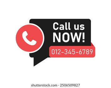 Call us button icon in flat style. Phone number place vector illustration on isolated background. Telephone interface sign business concept.